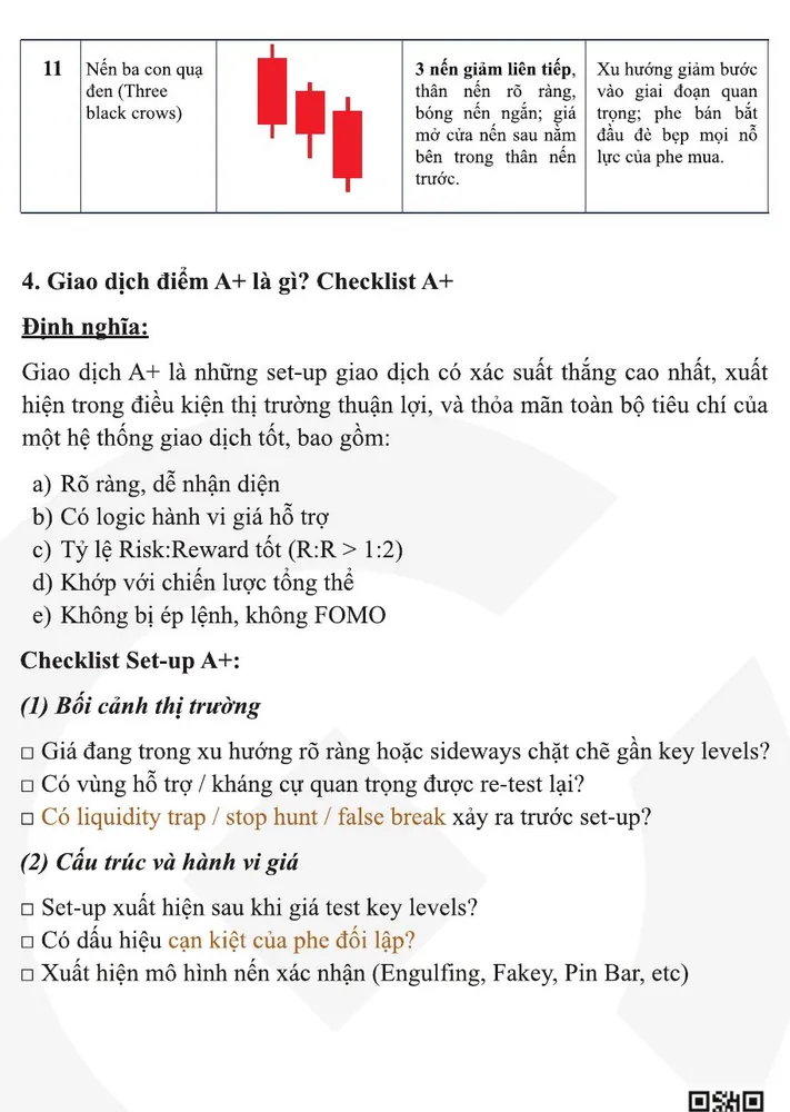 Trang 14 của Sổ tay Price Action A+ với Checklist Setup A+